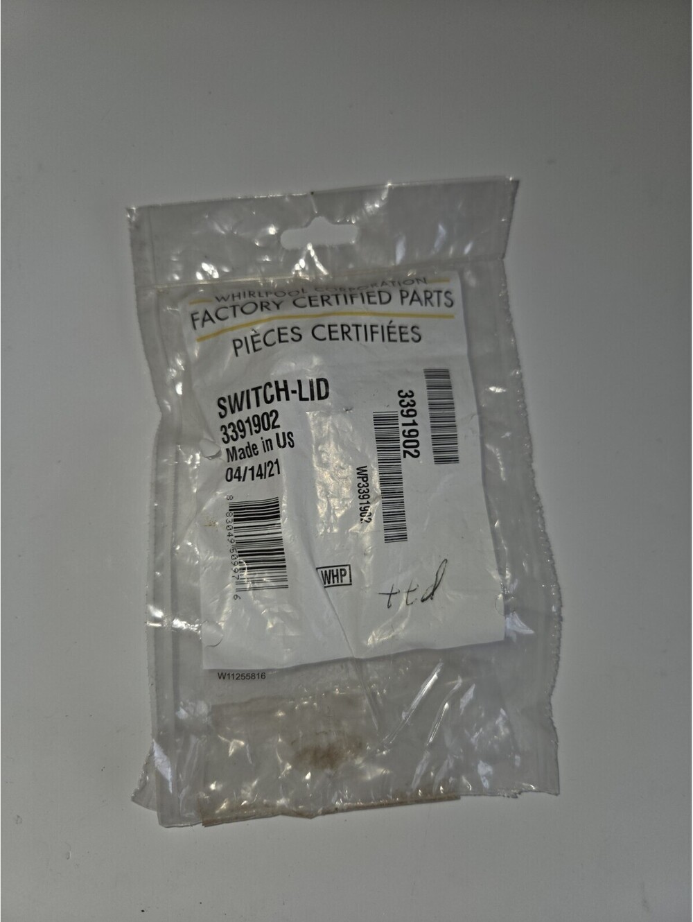 Whirlpool WP3391902 Genuine OEM Dryer Door Switch  3391901 3391902 3388907 A23